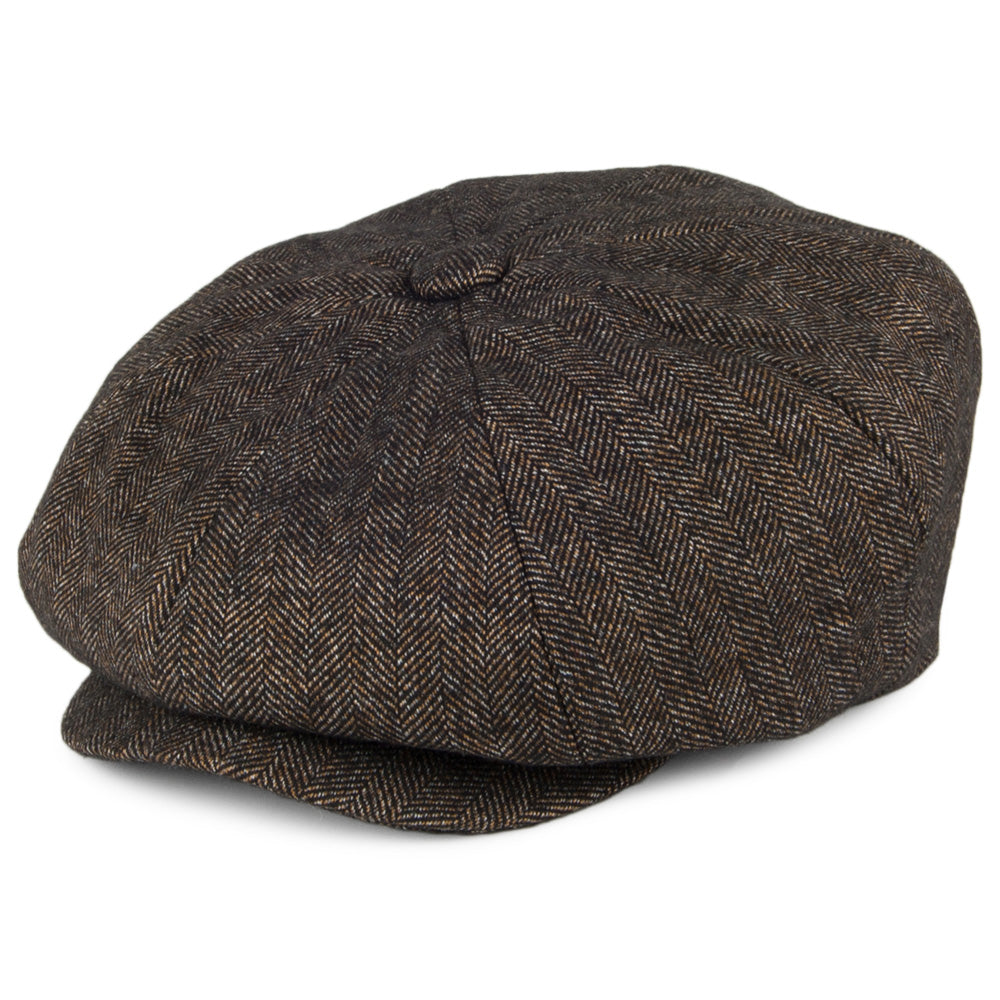 Gorra Newsboy Beech diseño de espiga de Bailey - Negro-Marrón