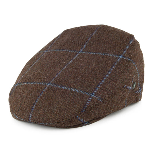 Gorra de lana británica virgen Windowpane de City Sport - Marrón