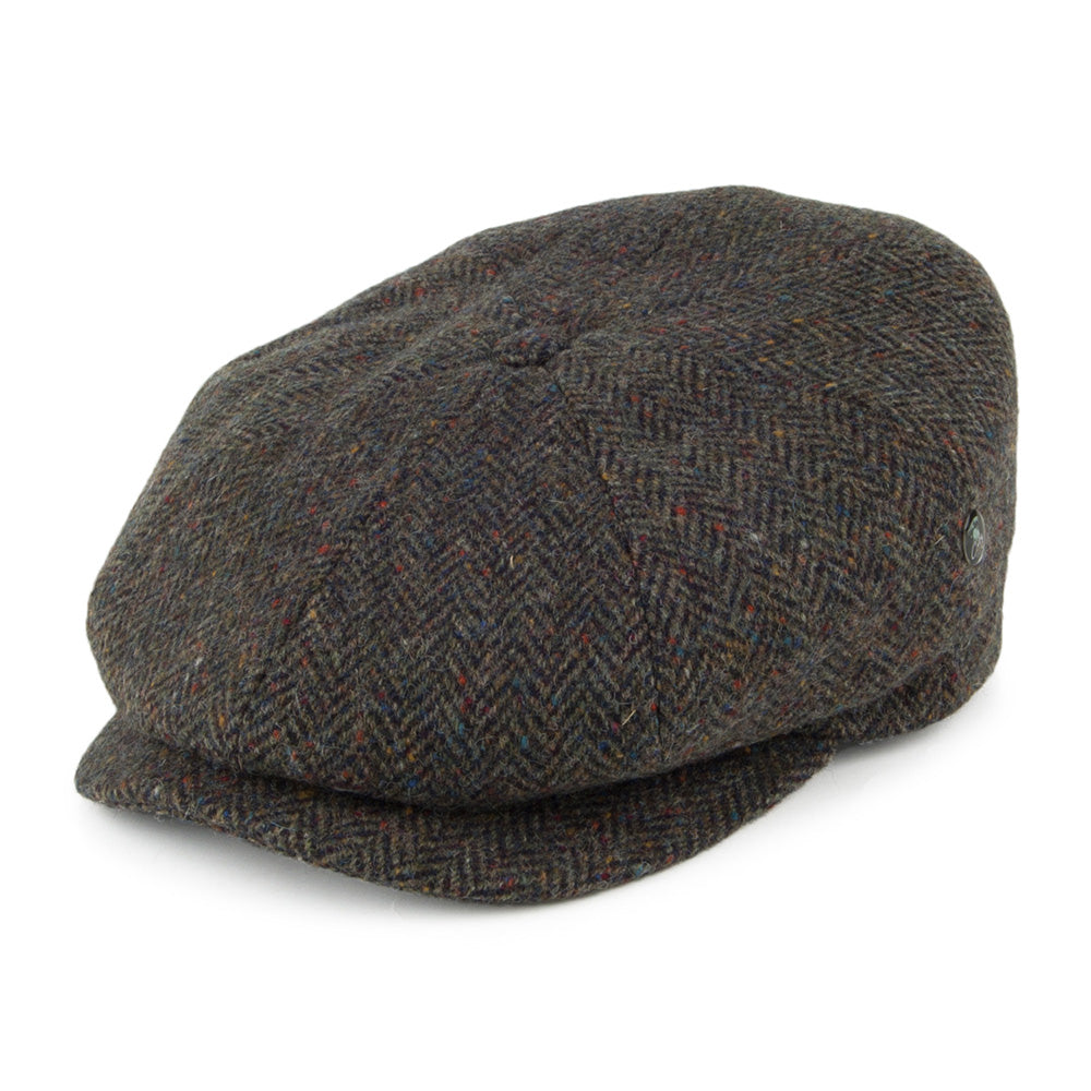 Gorra Newsboy de Tweed Donegal diseño de espiga de City Sport - Bosque