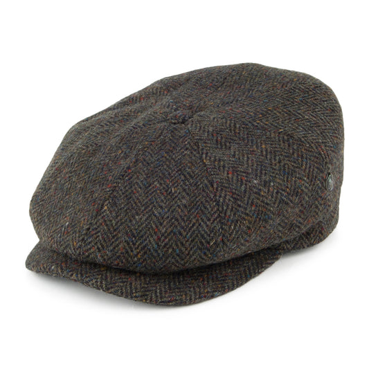 Gorra Newsboy de Tweed Donegal diseño de espiga de City Sport - Bosque