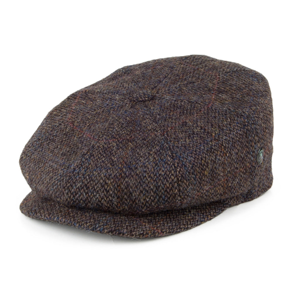 Gorra Newsboy Birdseye de HARRIS TWEED de City Sport - Gris-Marrón