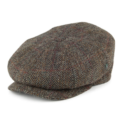 Gorra Newsboy de HARRIS TWEED diseño de espiga de City Sport - Salvia