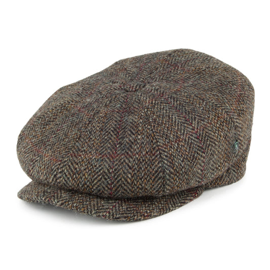Gorra Newsboy de HARRIS TWEED diseño de espiga de City Sport - Salvia