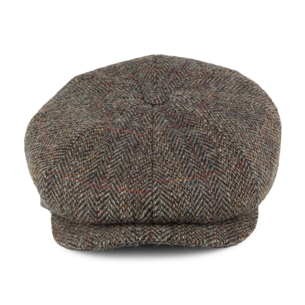 Gorra Newsboy de HARRIS TWEED diseño de espiga de City Sport - Salvia