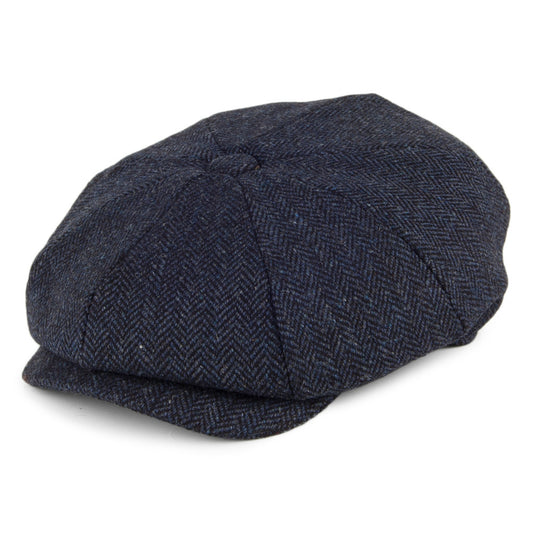 Gorra Newsboy Tweed Country de Tweed diseño de espiga de Christys - Azul Marino