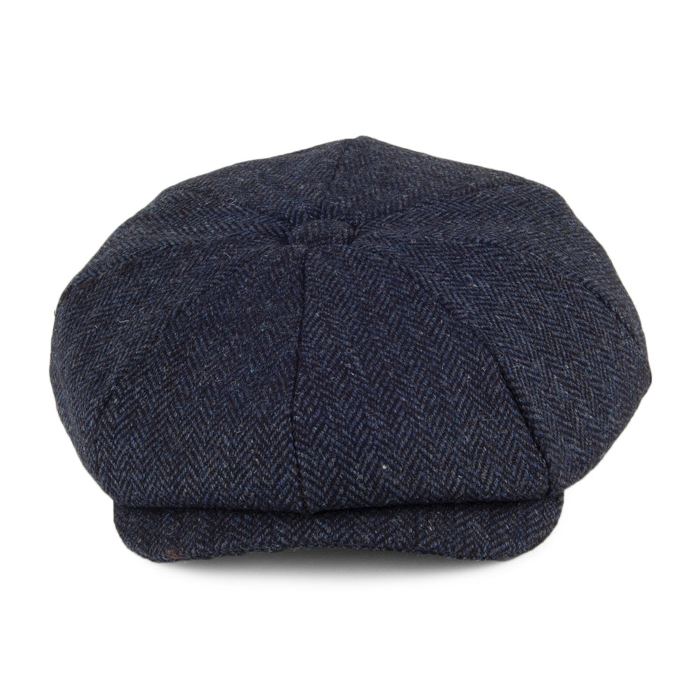 Gorra Newsboy Tweed Country de Tweed diseño de espiga de Christys - Azul Marino