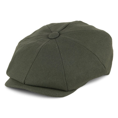 Gorra Newsboy de lana Melton de Christys - Verde Oliva