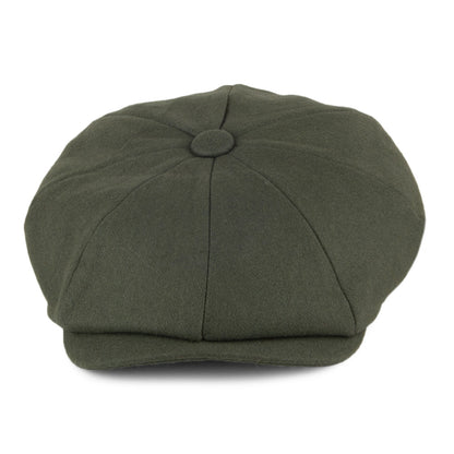 Gorra Newsboy de lana Melton de Christys - Verde Oliva