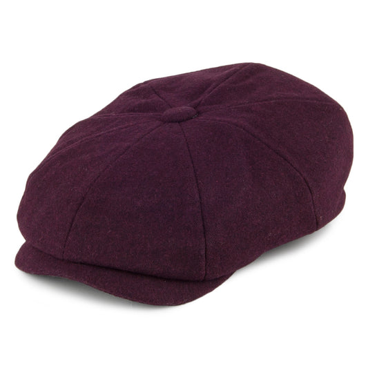 Gorra Newsboy de lana Melton de Christys - Granate