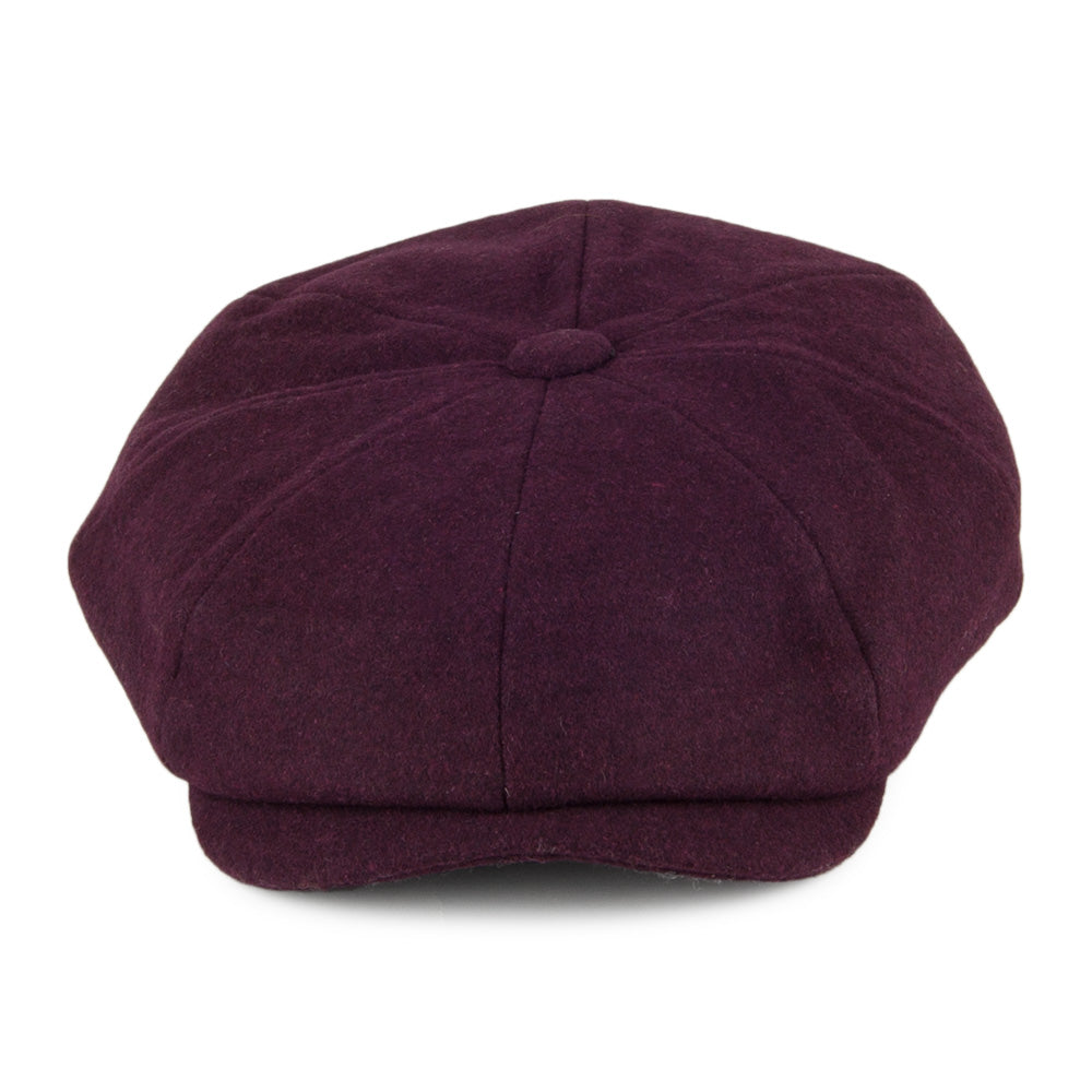 Gorra Newsboy de lana Melton de Christys - Granate