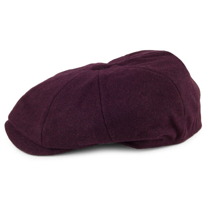 Gorra Newsboy de lana Melton de Christys - Granate