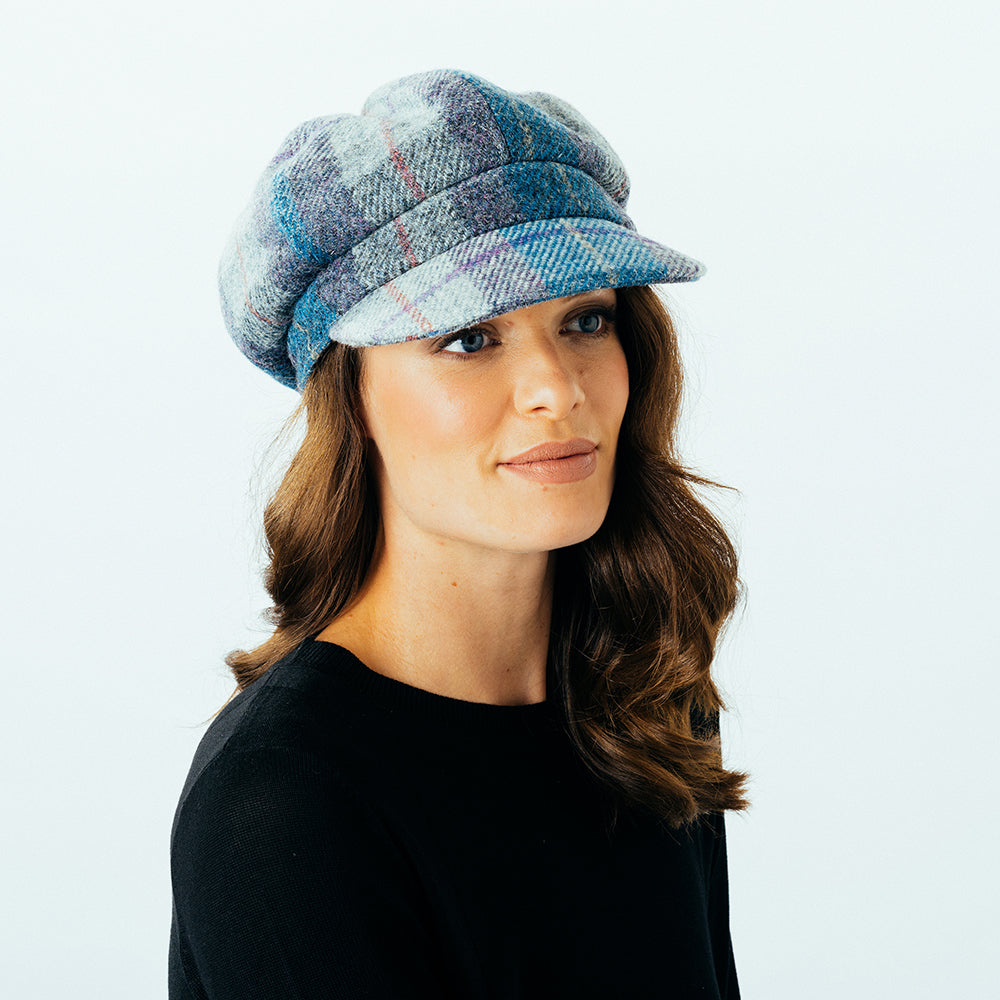 Gorra Baker Boy mujeres Gabby de HARRIS TWEED de Failsworth - Mezcla de Azules