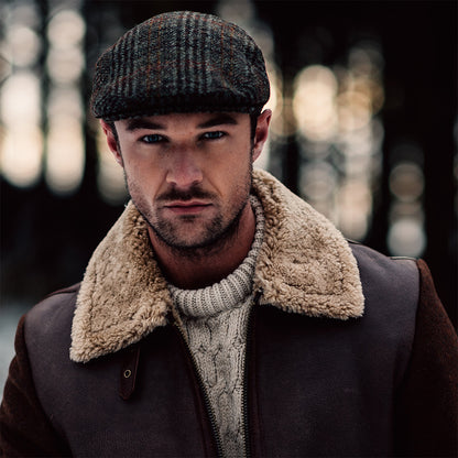 Gorra plana lana Stornoway HARRIS TWEED Glen de Failsworth - Mezcla Verde