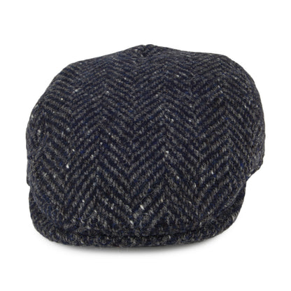 Gorra plana Longford de Tweed Donegal de Failsworth - Azul Marino-Gris