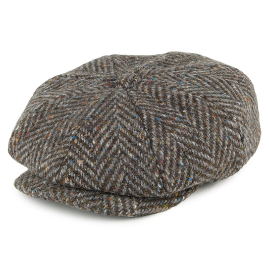 Gorra Newsboy Mayo de Tweed Donegal diseño de espiga de Failsworth - Turba