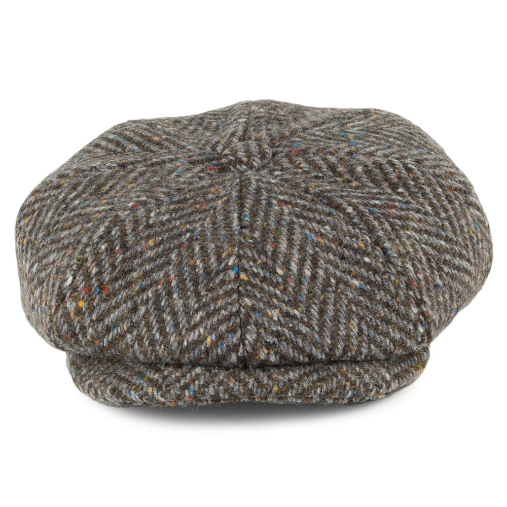 Gorra Newsboy Mayo de Tweed Donegal diseño de espiga de Failsworth - Turba