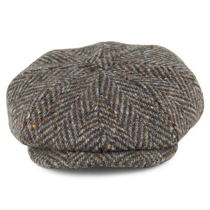 Gorra Newsboy Mayo de Tweed Donegal diseño de espiga de Failsworth - Turba