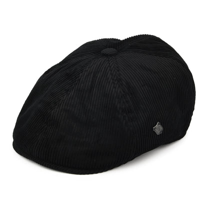 Gorra Newsboy Hudson de pana de Failsworth - Negro
