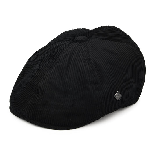 Gorra Newsboy Hudson de pana de Failsworth - Negro