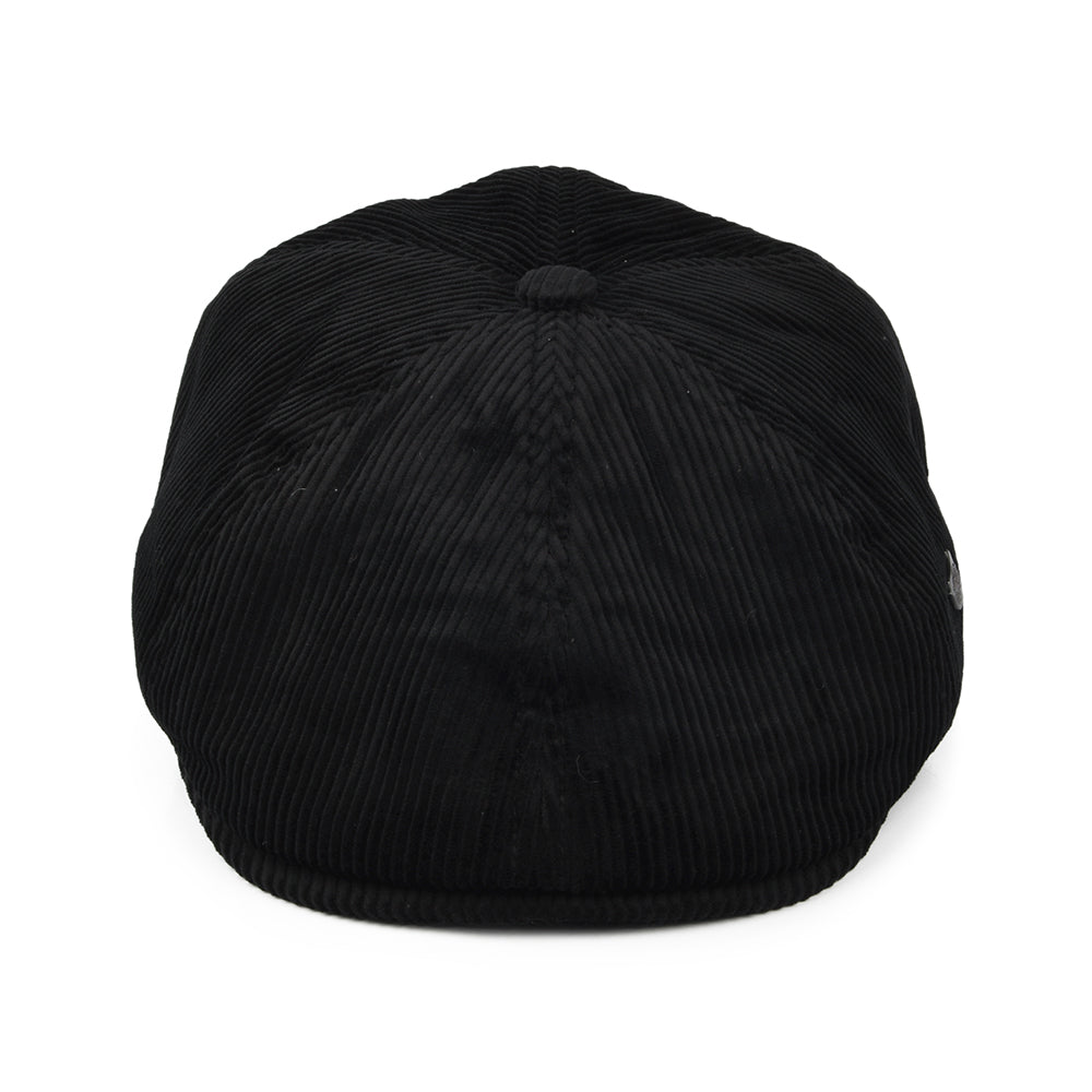 Gorra Newsboy Hudson de pana de Failsworth - Negro