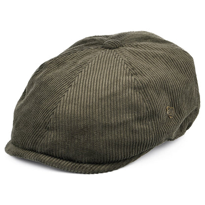 Gorra Newsboy Hudson de pana de Failsworth - Verde Oliva