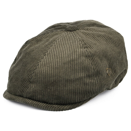 Gorra Newsboy Hudson de pana de Failsworth - Verde Oliva