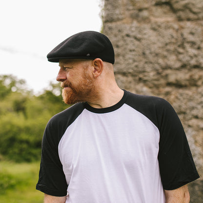 Gorra plana clásica de lana de Jaxon & James - Negro