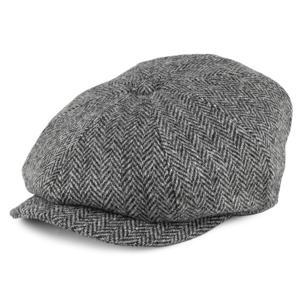 Gorra Newsboy Castlebay de HARRIS TWEED de Jaxon & James - Negro-Gris