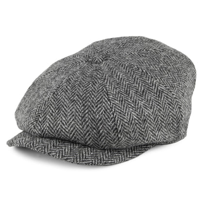 Gorra Newsboy Castlebay de HARRIS TWEED de Jaxon & James - Negro-Gris