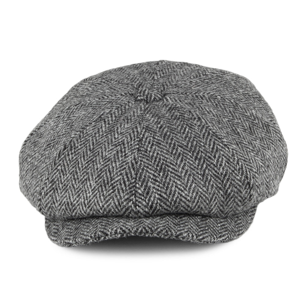 Gorra Newsboy Castlebay de HARRIS TWEED de Jaxon & James - Negro-Gris
