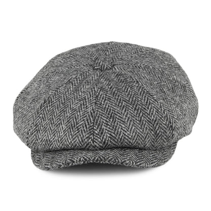 Gorra Newsboy Castlebay de HARRIS TWEED de Jaxon & James - Negro-Gris