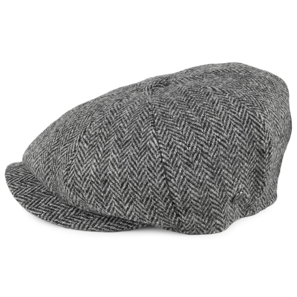 Gorra Newsboy Castlebay de HARRIS TWEED de Jaxon & James - Negro-Gris