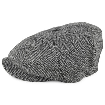 Gorra Newsboy Castlebay de HARRIS TWEED de Jaxon & James - Negro-Gris