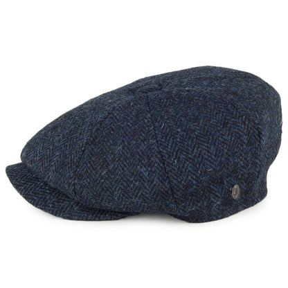 Gorra Newsboy Skye de HARRIS TWEED de Jaxon & James - Azul-Negro