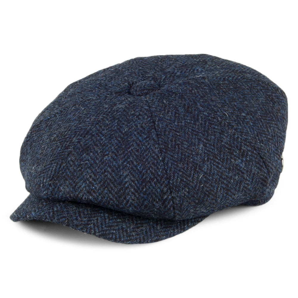 Gorra Newsboy Skye de HARRIS TWEED de Jaxon & James - Azul-Negro