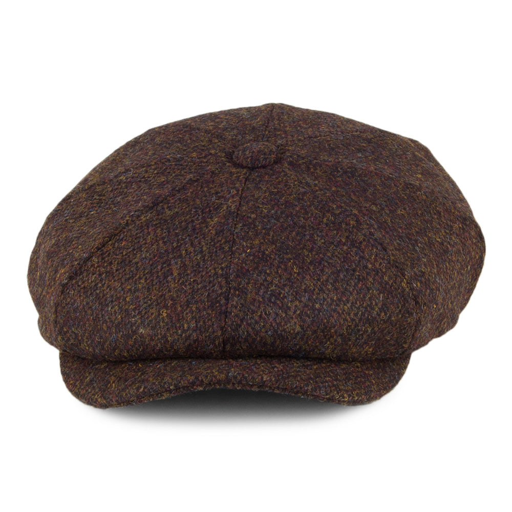 Gorra Newsboy Arnol de HARRIS TWEED de Jaxon & James - Musgo-Marrón