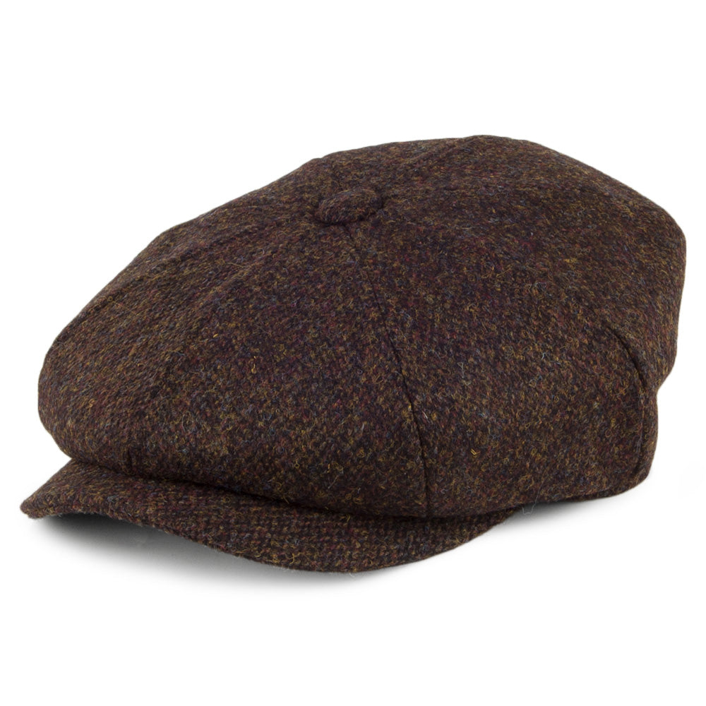 Gorra Newsboy Arnol de HARRIS TWEED de Jaxon & James - Musgo-Marrón
