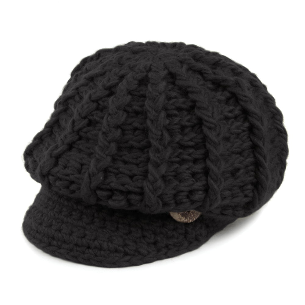 Gorro Beanie con visera Letizia Crochet de Scala - Negro