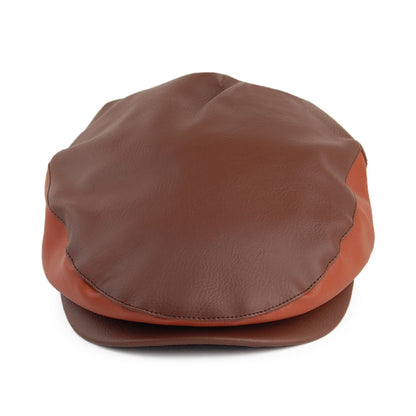 Gorra plana Hooligan de piel sintética de Brixton - Marrón