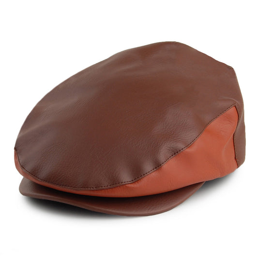 Gorra plana Hooligan de piel sintética de Brixton - Marrón