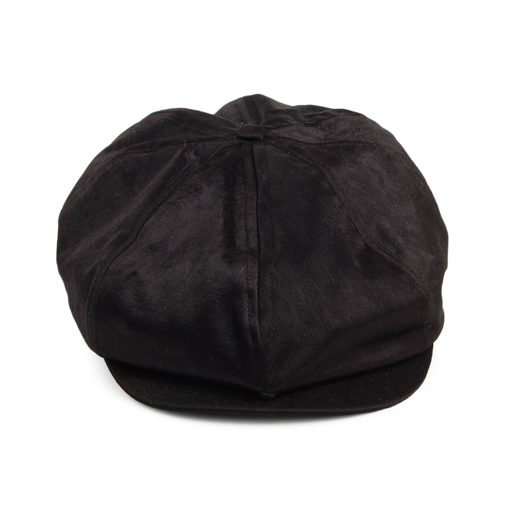 Gorra Newsboy Brood de satén de Brixton - Negro