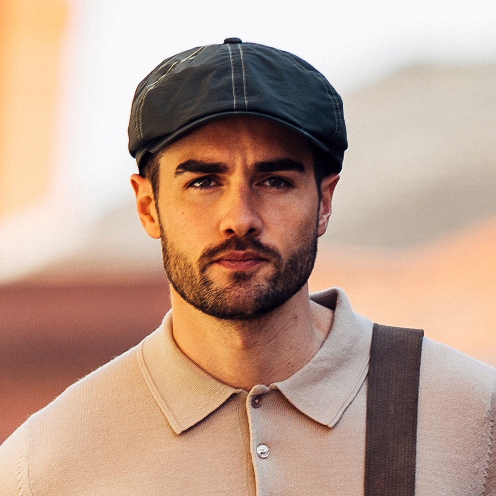 Gorra Newsboy Hudson de Dry Wax de Failsworth - Negro