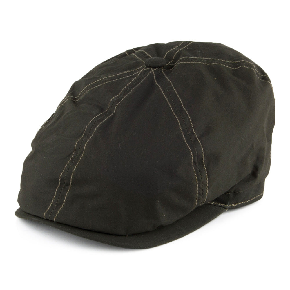 Gorra Newsboy Hudson de Dry Wax de Failsworth - Verde Oliva
