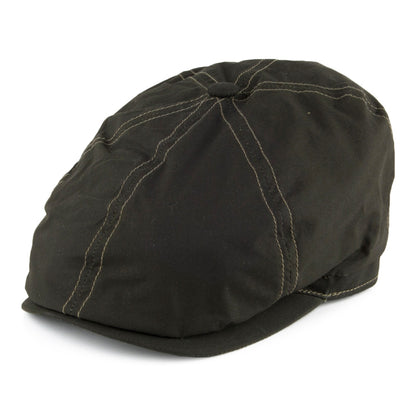 Gorra Newsboy Hudson de Dry Wax de Failsworth - Verde Oliva