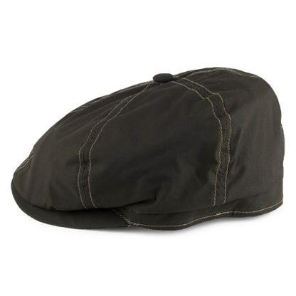 Gorra Newsboy Hudson de Dry Wax de Failsworth - Verde Oliva