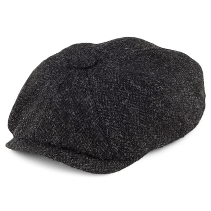 Gorra Newsboy de HARRIS TWEED diseño de espiga de Olney - Antracita