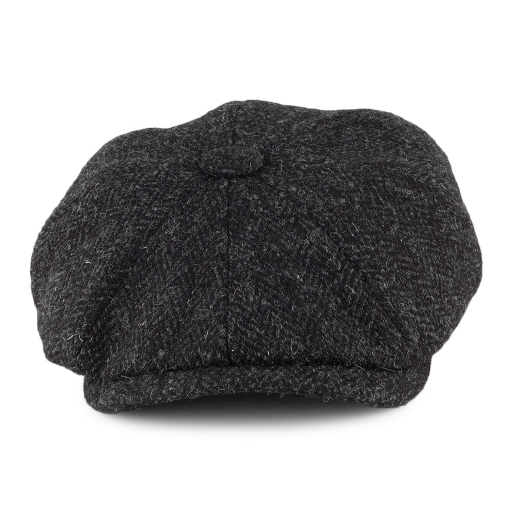Gorra Newsboy de HARRIS TWEED diseño de espiga de Olney - Antracita