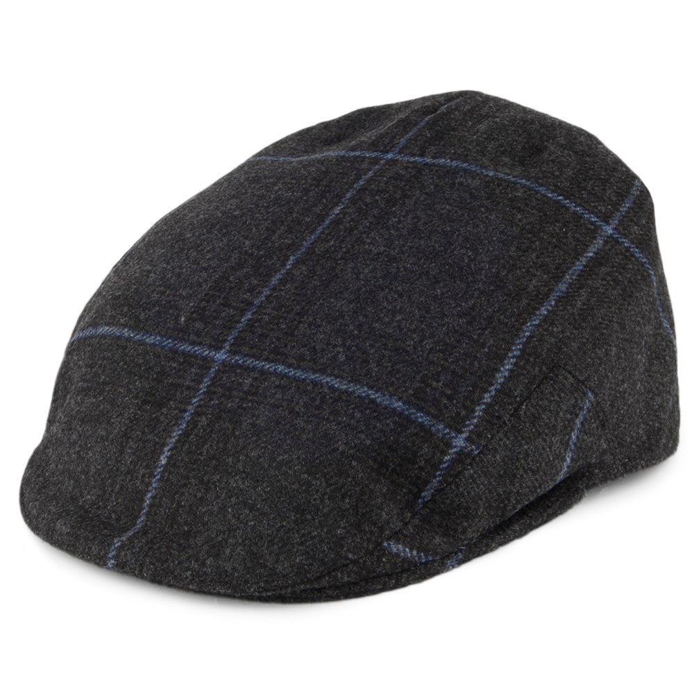 Gorra plana Kinloch Saxony de Tweed de Olney - Antracita-Azul