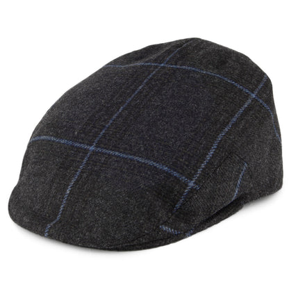 Gorra plana Kinloch Saxony de Tweed de Olney - Antracita-Azul