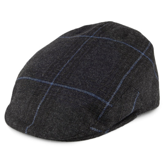 Gorra plana Kinloch Saxony de Tweed de Olney - Antracita-Azul